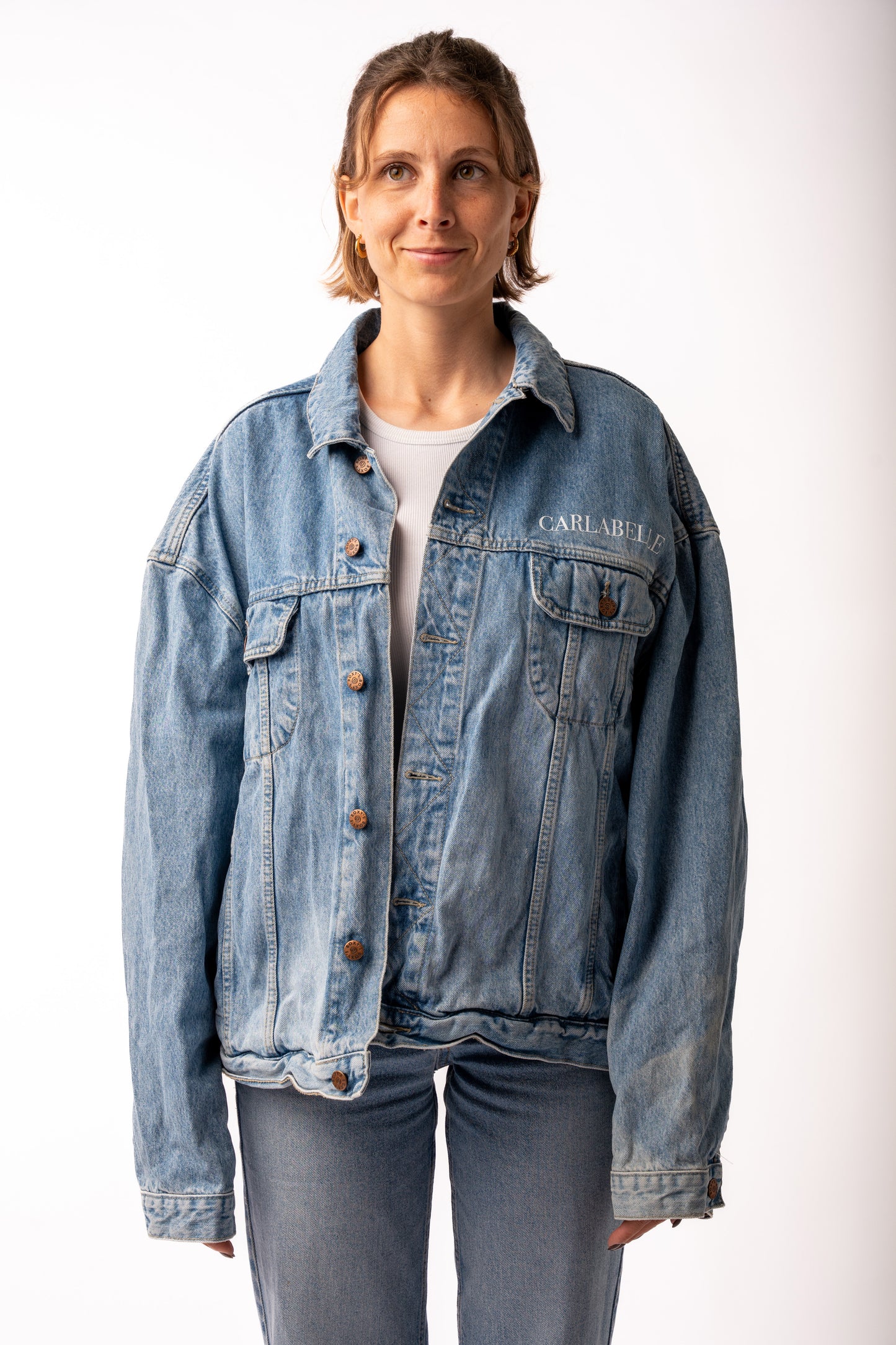 CARLABELLE Jeansjacke mit Zielflaggenmuster