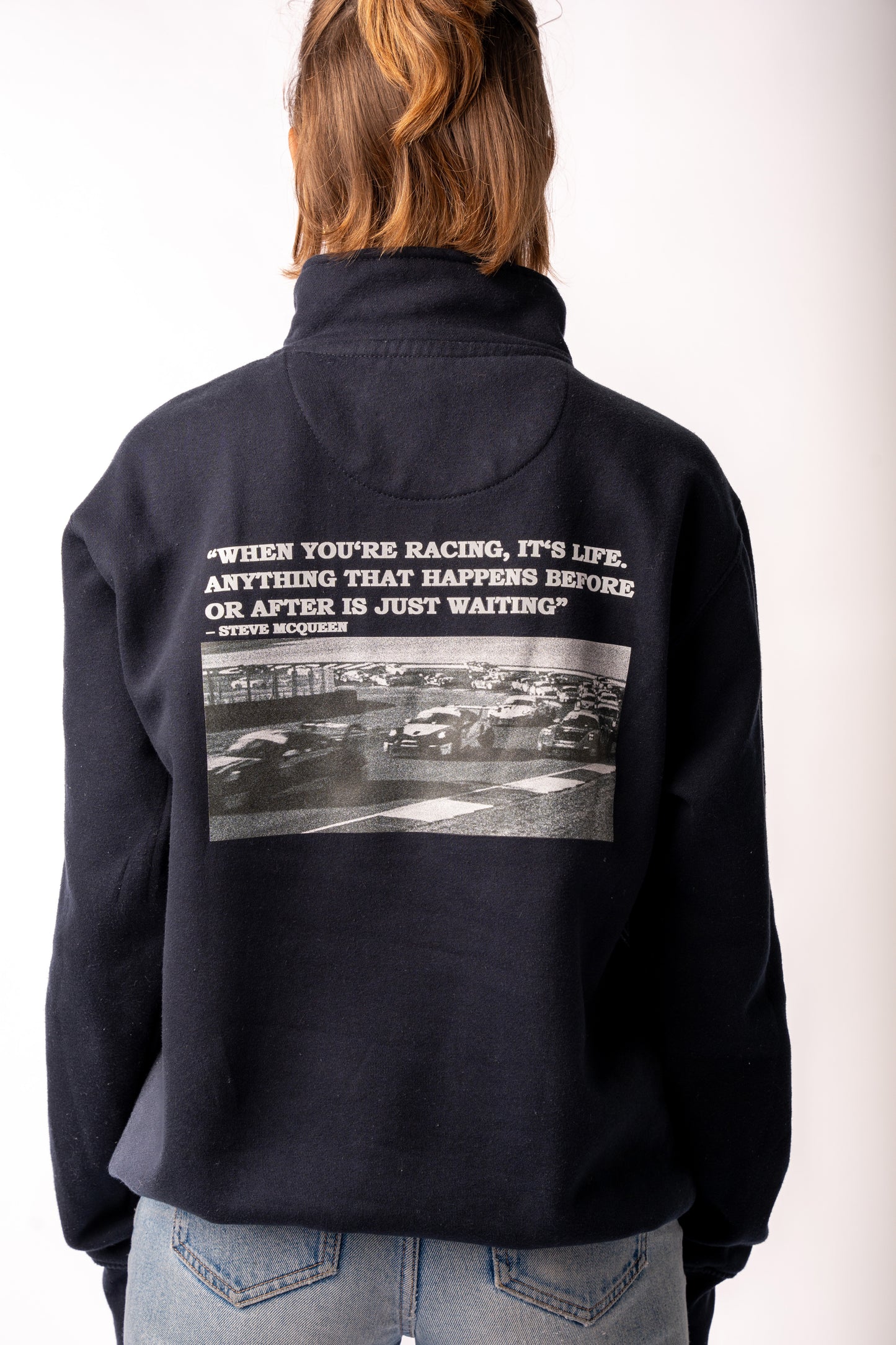 CARLABELLE Racing is Life Quarter Zip Sweater