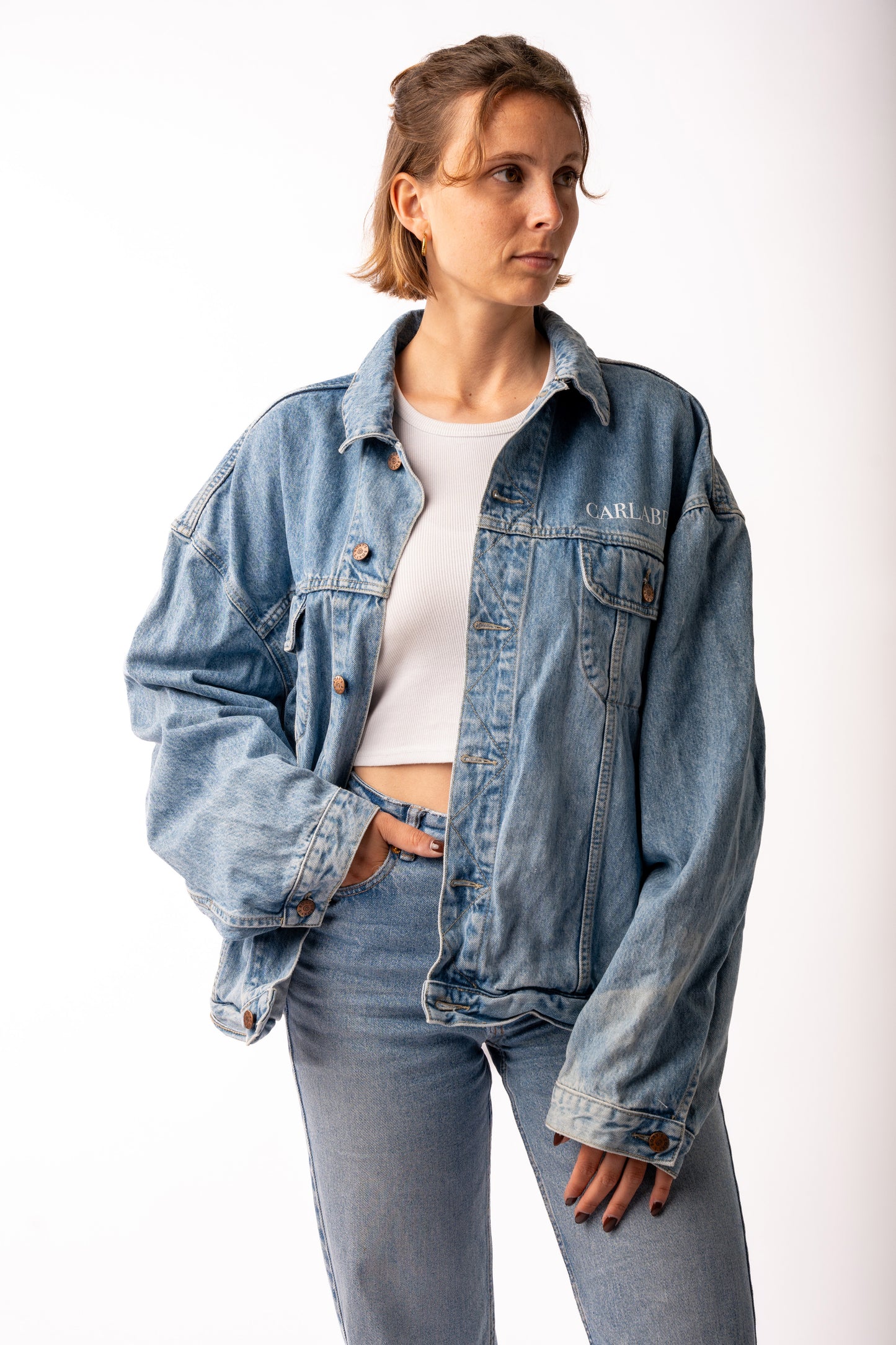 CARLABELLE Jeansjacke mit Zielflaggenmuster