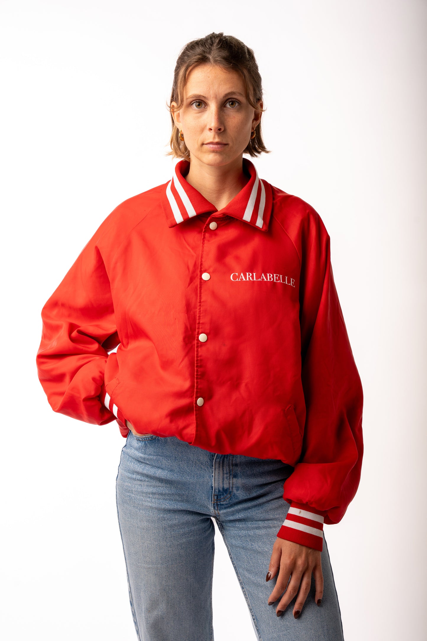 CARLABELLE Chequered Flag Varsity Jacket