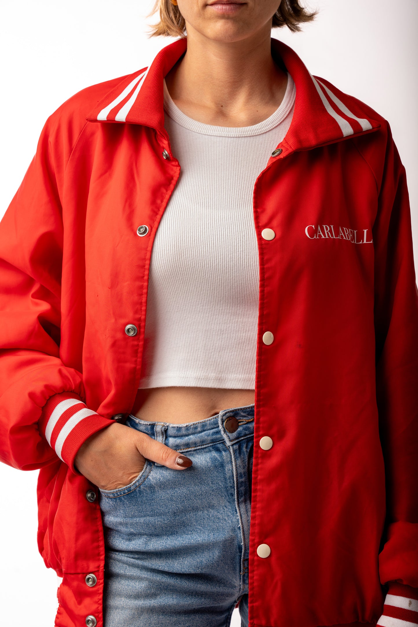 CARLABELLE Chequered Flag Varsity Jacket
