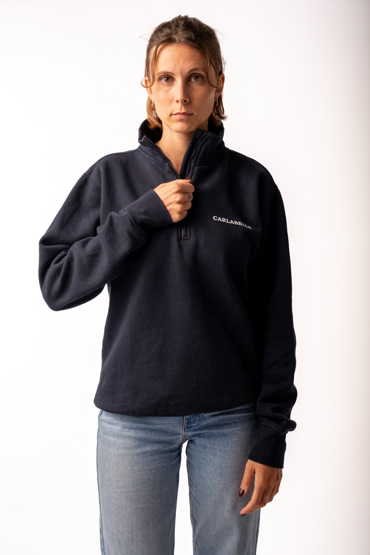 CARLABELLE Racing is Life Quarter Zip Sweater