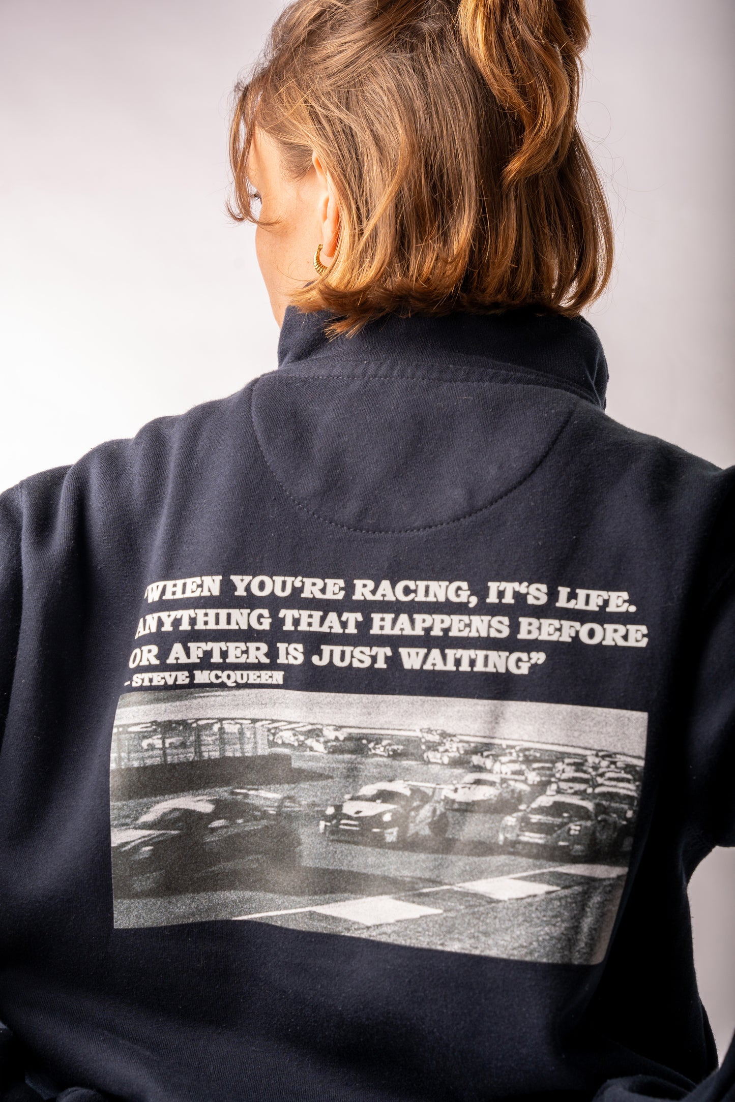 CARLABELLE Racing is Life Quarter Zip Sweater