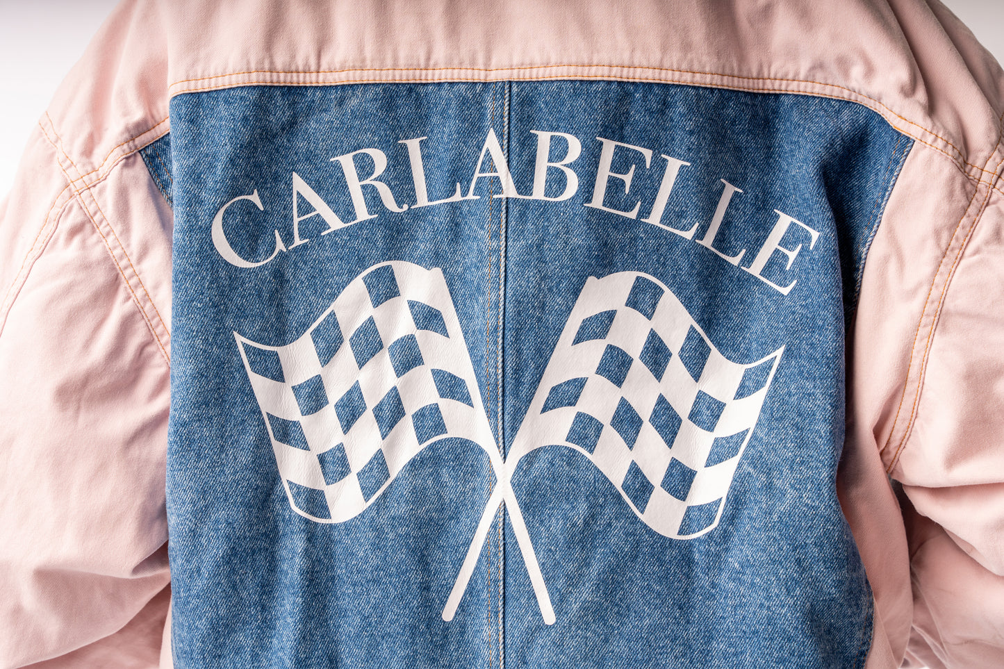CARLABELLE Chequered Flag Bicolor Denim Jacket