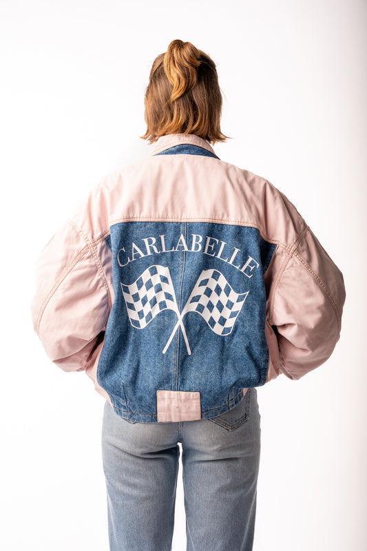 CARLABELLE Chequered Flag Bicolor Denim Jacket